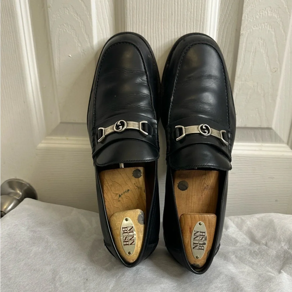 Gucci | Shoes | Guccigucci Black Leather Interlocking G  display picture 1